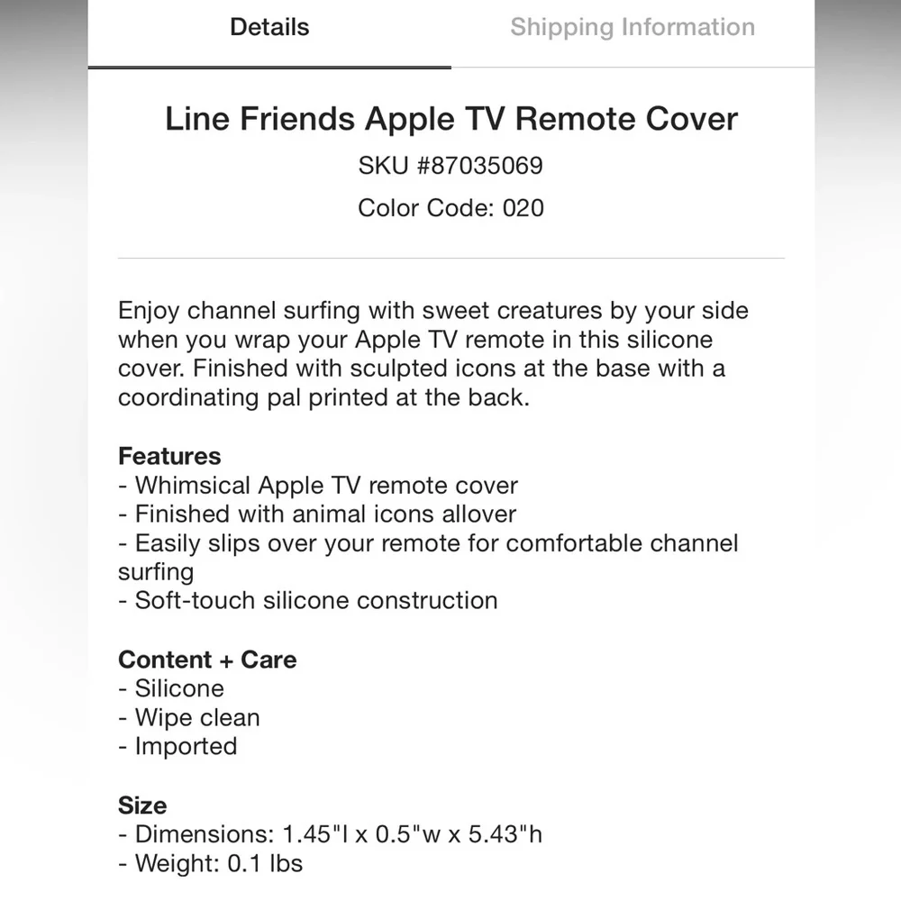 NWT🐻ELAGO Apple TV Siri Remote Case LINE AND FRIENDS addition